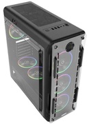 CaseATXGAMEMAXOptical,w/oPSU,4x120mmARGBfans,Fancontroller,Transparent,USB3.0,Black