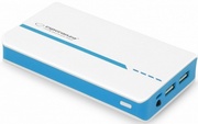 11000mAhPowerBank-EsperanzaEMP107WB,White/Blue,Powercapacity:11000mAh,PortableBatteryChargerwith2xUSBoutputsockets,FourLEDPowercapacityindicators,Outputpower:5V/1A,2A