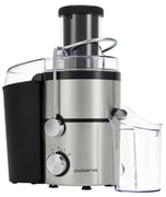 "JuicerExtractorPolarisPEA0934A,900Wpoweroutput,juicecollectioncontainer0.4lremovablepulpcontainer1.25l,feedingtube(65mm),2speeds,stainlesssteel"