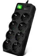 SurgeProtector8Sockets,1.8m,SvenSF-08E-16,Black,flame-retardantmaterial