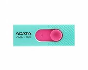 ФлешкаADATAUV220,8GB,USB2.0,Turquoise-Pink,Plastic
