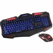 Keyboard&MouseEsperanzaSHELTEREGK3000-USLayout/Gaming,Mouse:2400DPI,6Buttons,Quietscrollingwheel,Keyboard:comfortable,LEDilluminatedRAINBOW,8additionalmultimediakeys