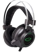 HeadsetGamingEsperanzaTOXINEGH460,GreenLEDbacklight,1xminijack3.5mm+1xUSB2.0,Drivers40mm,Volumecontrol,Cablelength2m,Weight380g