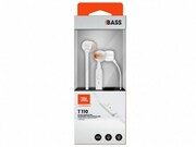 JBLT110/In-earheadphoneswithmicrophone,Dynamicdriver9mm,Frequencyresponse20Hz-20kHz,1-buttonremotewithmicrophone,JBLPureBasssound,Tangle-freeflatcable,3.5mmjack,White