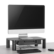 BrateckAMS-9ParticleBoardModularMulti-PurposeRiserwithDrawer,Black,HeightRange:100/130mm,WeightCapacity20kg