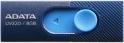 ФлешкаADATAUV220,8GB,USB2.0,Navy-Blue,Plastic
