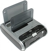 WinstarsWS-UEC320D2,ComboDualHDDDockingStation,Silver/Black,Availablefor2x2,5"/3,5"SATAHDDupto1.5Tb,withAllinoneCardReader/2xUSBHub