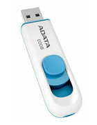 8GbUSB2.0FlashDriveADATA,ClassicC008,white/blue(Read-18MB/s,Write-5MB/s),RetractableUSB