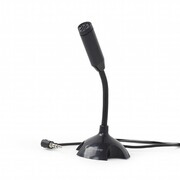 GembirdMIC-D-02Desktopmicrophonewithflexiblegooseneck,Frequency:100Hz-16kHz,Sensitivity:-62+/-3db,Voltage:2...5V,3.5mmaudioplug,cablelength1.1m,weight:88g,Black