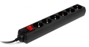 SurgeProtectorSVENOptima,6Sockets,1.8m,Black,colorbox