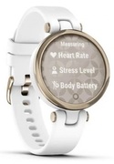 GARMINLilyCreamGoldBezelwithWhiteCaseandSiliconeBand
