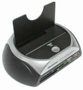 WinstarsWS-UEC310S,SATAHDDDockingStationw/CardReader+2portHub,upto64memorycards