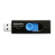 128GbUSB3.1FlashDriveADATAUV320,black/blue(Read-80MB/s,Write-20MB/s),strapmount,RetractableUSB