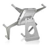 LUXA2H6LH0009MobileHolderforiPad/iPad2,Rotatable,Aluminum,Silver
