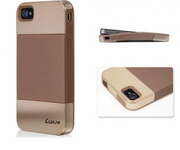 LUXA2CygnusLHA0033ComboCaseforiPhone4,PC+Silicon,NeutralBrown