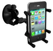 LUXA2H5LH0008CarMountforiPhone3G/3GS/4/4S&iPodClassic/Touch,Rotatable,Aluminum,Black