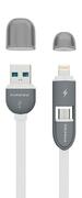 PinengPN-301White,LightningandMicroUSB2in1Speed&DataChargingCable