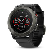 GARMINfenix5XSapphireGreywithblackband,MultisportGPSWatchforSport,1.2",Waterrating10ATM,BatterylifeSmartmode:Upto2weeks,16GB,GPS,Compass,Bluetooth,Smart,ANT+,Wifi,SmartnotificationsandActivityTrackingFeatures,85g