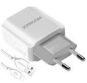 "JoyroomUM2,2USBtraveladapter+lightningcable2AInput:100-240V~50/60HzMax0.6AOutput:5.0V-2.0AStandardUSBinterface-PluganduseWhite"