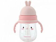 TritansippycupwithastrawKikkaBoo300mlBunnyPink