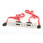 ET-90852xE-SATAPORTSBRACKET(internal),ВысококлассныевнешниегнездаE-SATAдлямонтажавкорпускомпьютера.МогутприменятьсядляподключениявнешнихжесткихдисковSATA