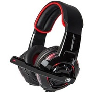 MARVO"HG9005RD",USBGamingHeadset,Microphone,40mmdriverunit,7.1virtualsurroundsoundwithUSBadapter,Volumecontrol,Adjustableheadband,Bodyandmiclighting,Braidedcable,2.7m,Black-Red