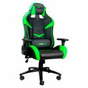 "GamingChairGamemaxGCR08,Maximumload150kg,Headrest&Lumbarcushion,Black/Green.