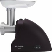 "MeatmincerPolarisPMG1829,1800Wpoweroutput,2perforateddiscs5/7mm,2gratingandslicingattachmentsgrindingspeed2kg/min,black"