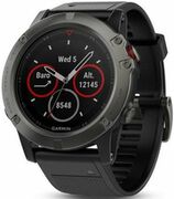 GARMINfenix5XSapphireBlackwithblackband,MultisportGPSWatchforSport,1.2",Waterrating10ATM,BatterylifeSmartmode:Upto2weeks,16GB,GPS,Compass,Bluetooth,Smart,ANT+,Wifi,SmartnotificationsandActivityTrackingFeatures,86g