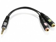 Audiocable3.5mm-CablexpertCCA-417,3.5mm4-pinplugto3.5mmstereo+microphonesocketsadaptercable,allowsconnectingstandardheadsetsandmicrophonestotablets,netbooks,ultrabooksetc.,Black