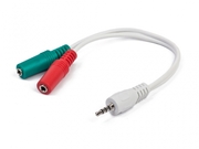 CCA-417W3.5mm4-pinplugto3.5mmstereo+microphonesocketsadaptercable,white