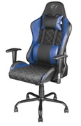 TrustGamingChairGXT707BResto-Blue,Heightadjustablearmrests,Class4gaslift,90°-180°adjustablebackrest,Strongandrobustmetalbaseframe,Includingremovableandadjustablelumbarandneckcushion,Durabledoublewheels,upto150kg