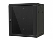 19"6UWallMountedcabinet,SN-RNK19"6U-06-045-ДС-2БГ,600?450х370,GlassDoor,Black