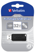 USBFlashDriveVerbatimPinStripeBlack32GB,USB2.0,49064(memorieportabilaFlashUSB/внешнийнакопительфлешпамятьUSB)