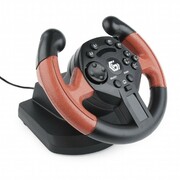 Игровойвибро-рульGembirdSTR-UV-01,8",90degree,Pedals,2-axis,12buttons,Vibrationfeedback,USB,forPC/PS3