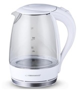 KettleEsperanzaSALTOANGELEKK011WGlassWhitewithLEDlight,2200W,1,7l,concealedheatingelement,360°swivelbase,autoshut-offafterboiling
