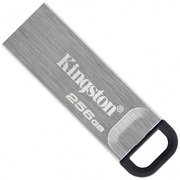 256GBUSB3.2FlashDriveKingstonDataTravelerKyson,Silver,MetalCase,KeyRing(DTKN/256GB)