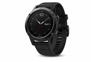 GARMINfenix5SapphireBlackwithblackband,MultisportGPSWatchforSport,1.2",Waterrating10ATM,BatterylifeSmartmode:Upto2weeks,64MB,GPS,Compass,Bluetooth,Smart,ANT+,Wifi,SmartnotificationsandActivityTrackingFeatures,85g
