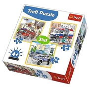 TreflPuzzles-"3in1"-Interventionvehiclesandprofessions/Trefl
