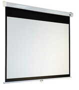 SoparManualProjectionScreen"SLIM"-series.180x180cm.MattWhite.Reliableandaffordable.Blockmechanismevery10cm.LacqueredIronFrame.