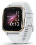 GarminVenuSq2,CreamGoldBezelwithWhiteCaseandSiliconeBand