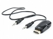 AdapterHDMI-VGAGembirdA-HDMI-VGA-02,HDMItoVGAandaudioadapter,singleport,ConvertsdigitalHDMIinput(19pinmale,v.1.4)intoanalogVGAoutput(DB15female)+3.5mmaudio