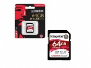 64GBmicroSDClass10UHS-IU3(V30)KingstonCanvasReact,Ultimate,633x,Read:100Mb/s,Write:70Mb/s,Water/Shockandvibration/Temperatureproof,Protectedfromairportx-rays