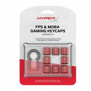 HYPERXFPS&MOBAGamingKeycapsUpgradeKit,US,Red,Texturedforgripandcoatedforprotection,HyperXkeycapremovaltoolincluded