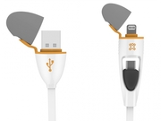 CableLightning1.1m-XtremeMacUniversalFlatCableLT+MicroUSB,White,AppleMFICertified,LightningtoUSBcablewithMicroUSBbuilt-inadapter