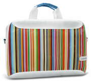 CanyonCNL-NB13SLaptopBag,StripesKeyChain,13.3",Size:39*7*28cm,Whitew/ColorStripes