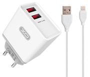 WallChargerXO+LightningCable,2USB,Q.C3.018W,L67,White