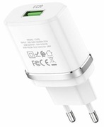 WallChargerHoco+Type-CCable,1USB,QC3.0,C12Q,White