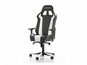 GamingChairsDXRacer-KingGC-K06-NW-S3,Black/White/Black-PUleather&CarbonlookPVC,Gamerweightupto150kg/growth160-195cm,FoamDensity54kg/m3,5-starWideAlumBase,GasLift4Class,Recline90*-135*,Armrests:4D,Pillow-2,Caster-3*PU,W-30kg