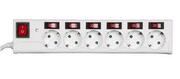СетевойфильтрHama6-WayPowerStripWhite(121947)